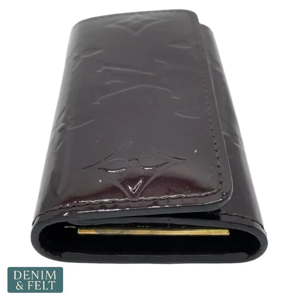 Louis Vuitton Vernis 4 Key Holder Amarante Monogram‎ Patent Leather Wallet